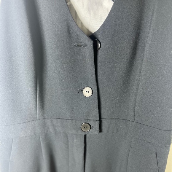 Maeve by Anthropologie Navy Wide Leg Jumpsuit Size 10 Sleeveless Button Front - Picture 3 of 8